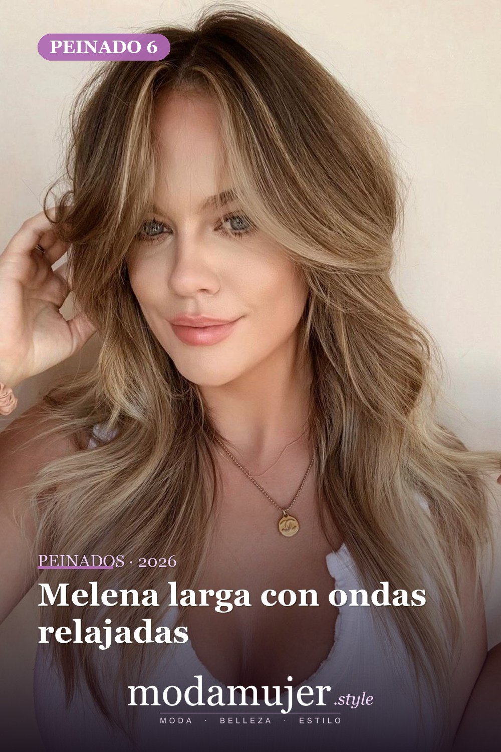 Melena larga con ondas relajadas — 30 mejores peinados para grandes frentes que definitivamente funcionan