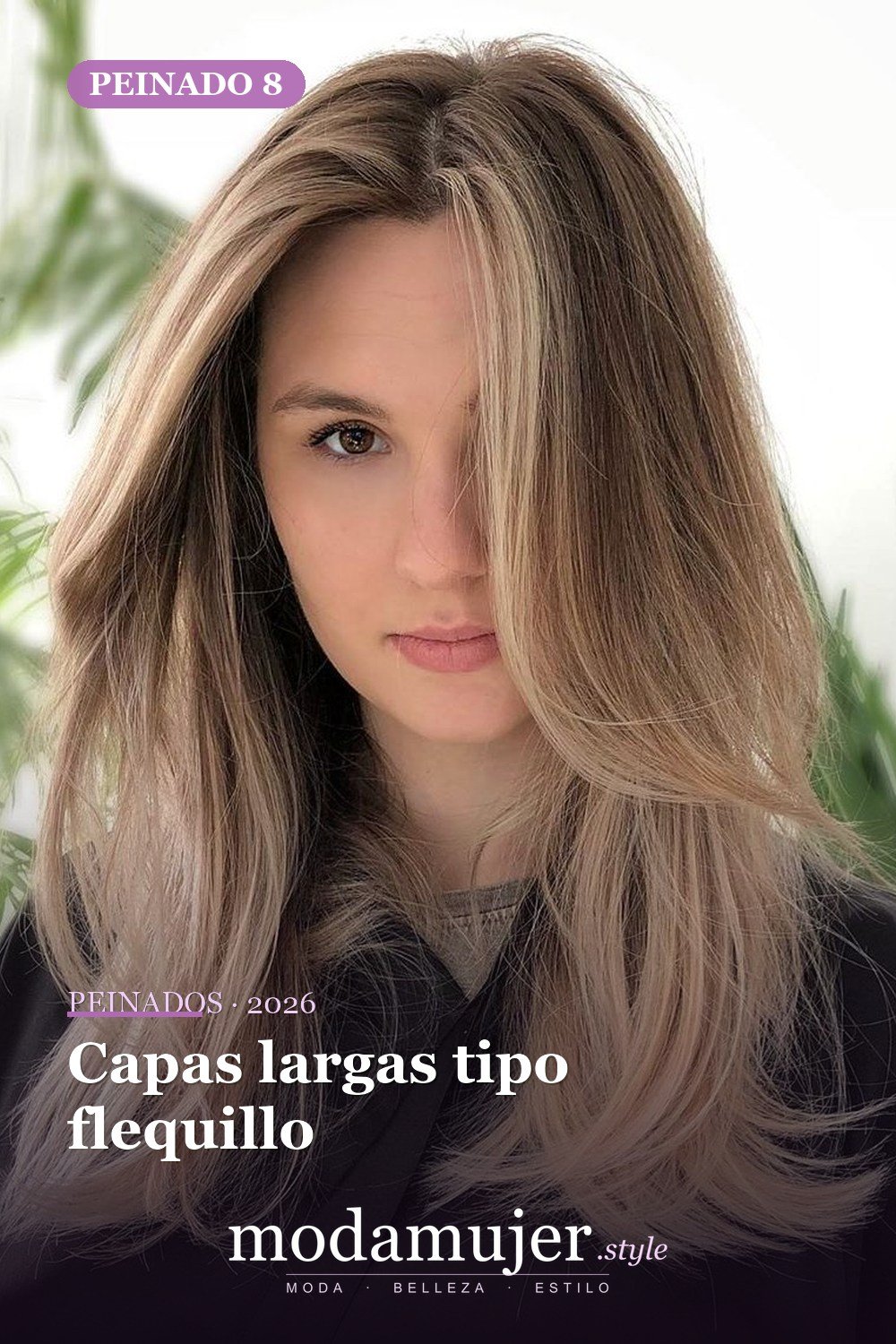 Capas largas tipo flequillo — 30 mejores peinados para grandes frentes que definitivamente funcionan