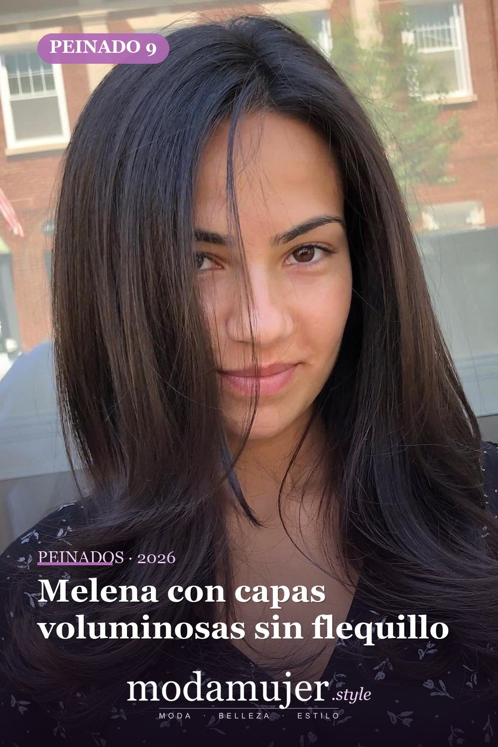Melena con capas voluminosas sin flequillo — 30 mejores peinados para grandes frentes que definitivamente funcionan