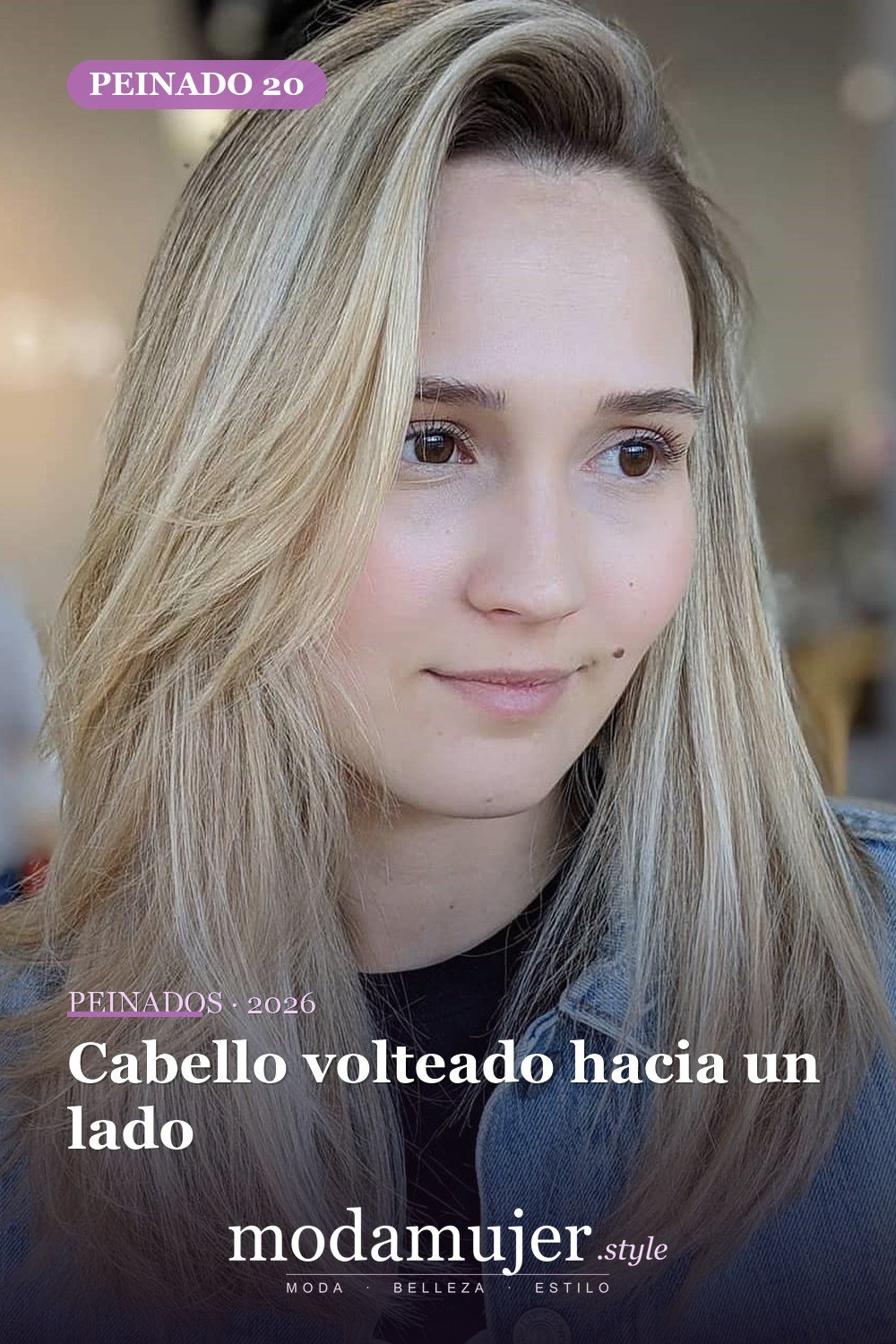 Cabello volteado hacia un lado — 30 mejores peinados para grandes frentes que definitivamente funcionan