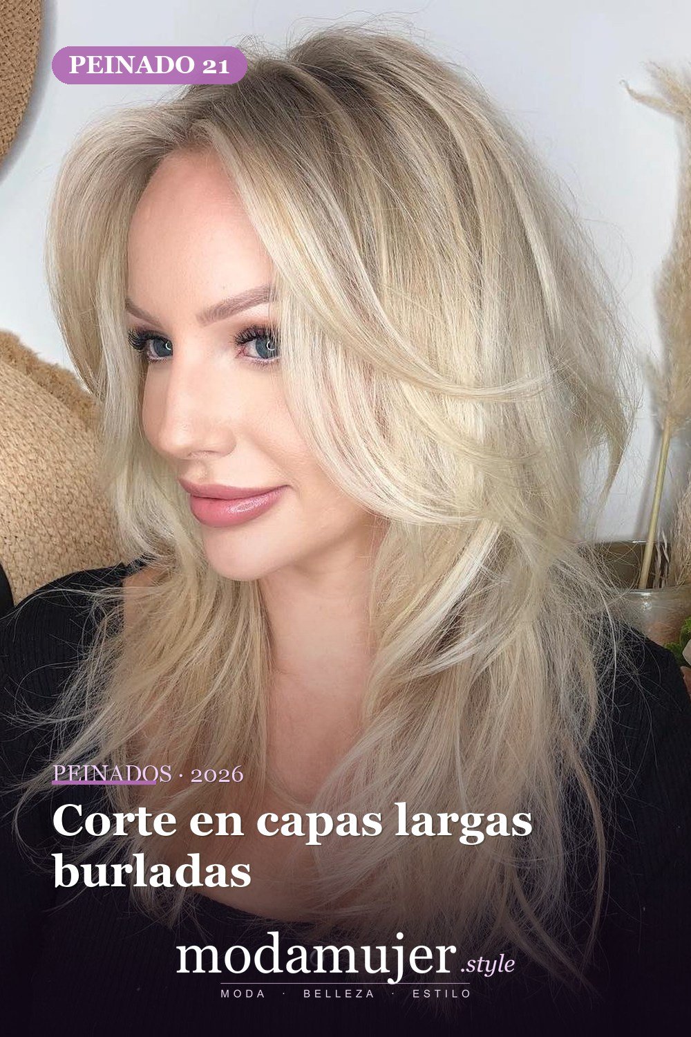 Corte en capas largas burladas — 30 mejores peinados para grandes frentes que definitivamente funcionan