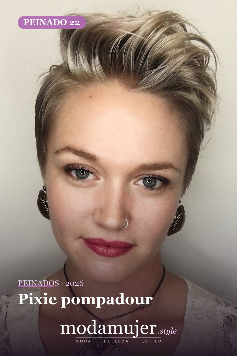 Pixie pompadour — 30 mejores peinados para grandes frentes que definitivamente funcionan