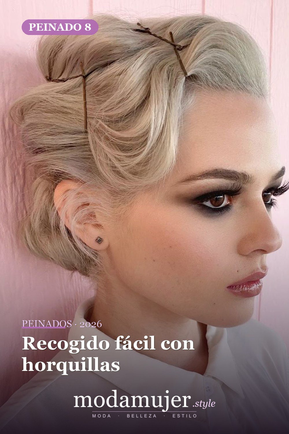 Recogido fácil con horquillas — 30 Updos para cabello corto que te harán sentir inspirada y segura en 2026