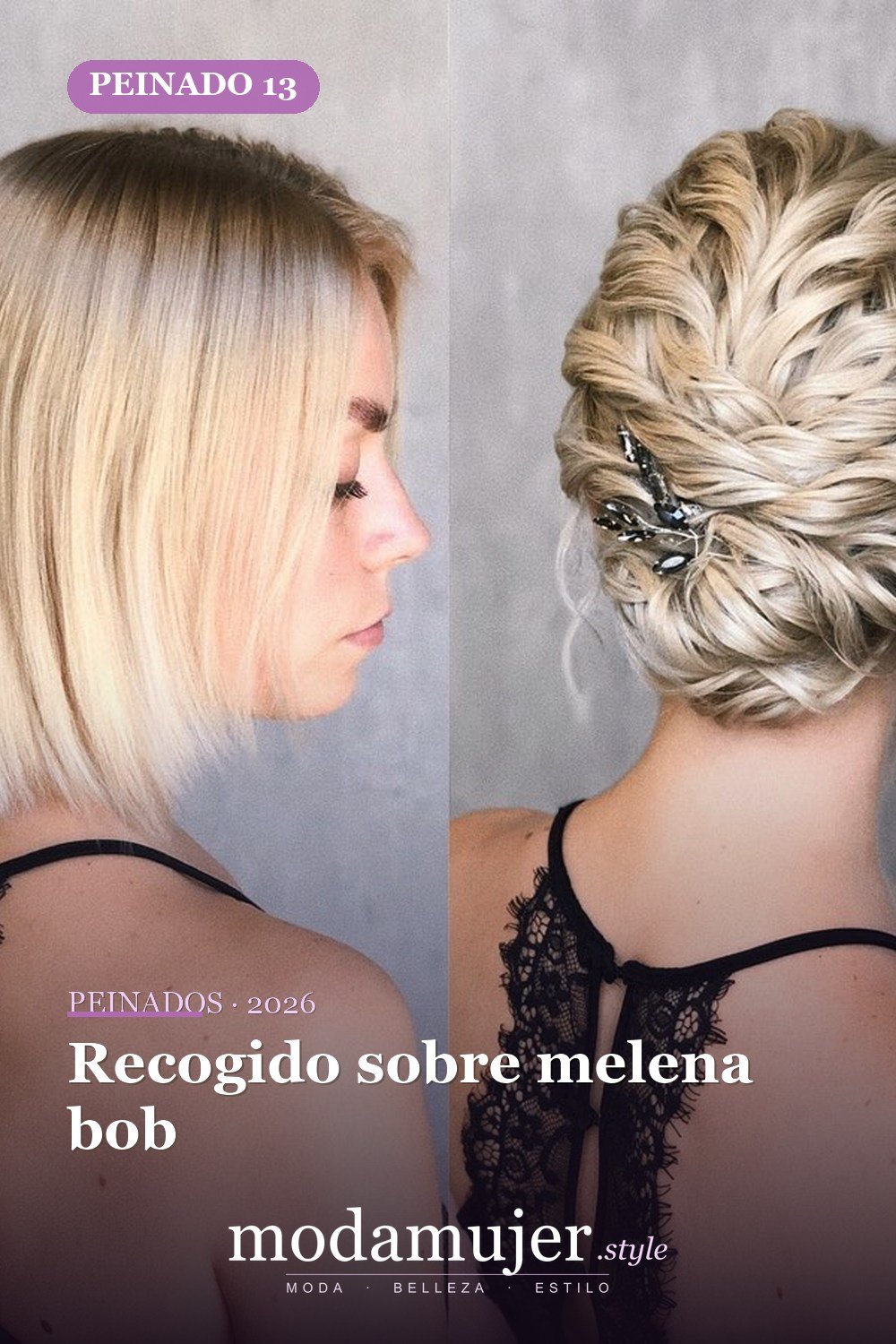 Recogido sobre melena bob — 30 Updos para cabello corto que te harán sentir inspirada y segura en 2026