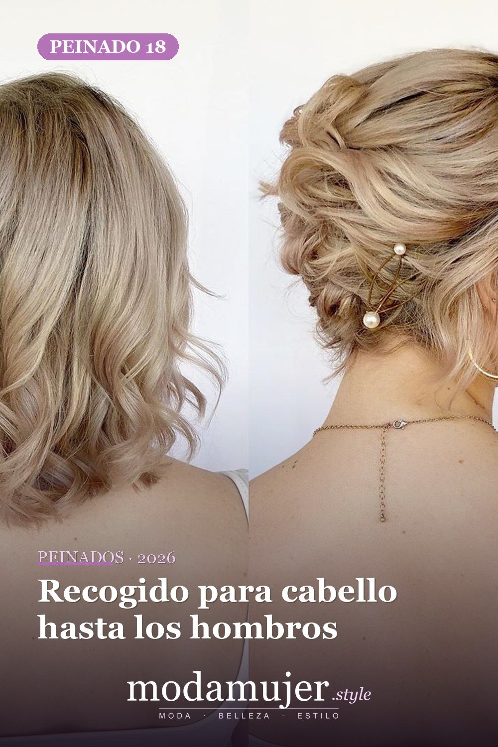Recogido para cabello hasta los hombros — 30 Updos para cabello corto que te harán sentir inspirada y segura en 2026