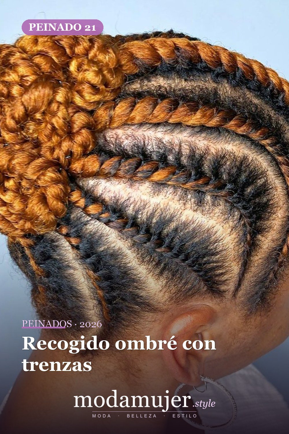 Recogido ombré con trenzas — 30 Updos para cabello corto que te harán sentir inspirada y segura en 2026