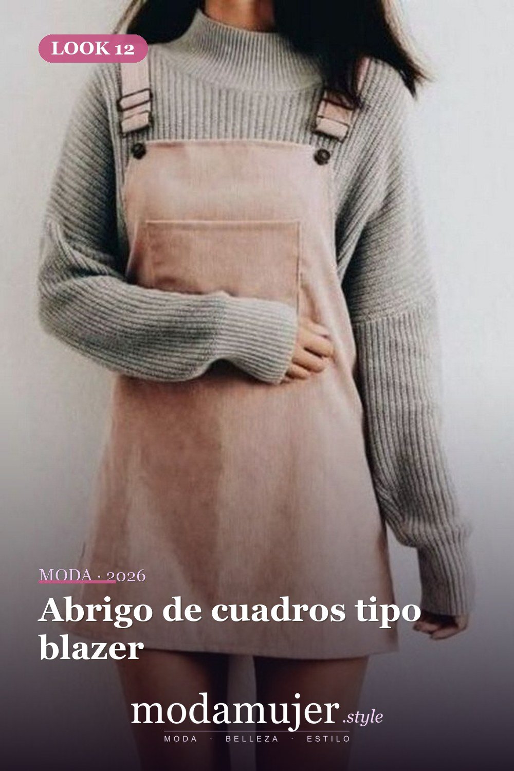 Abrigo de cuadros tipo blazer — 31 trajes de moda casual de invierno lindos para chica adolescente 2026