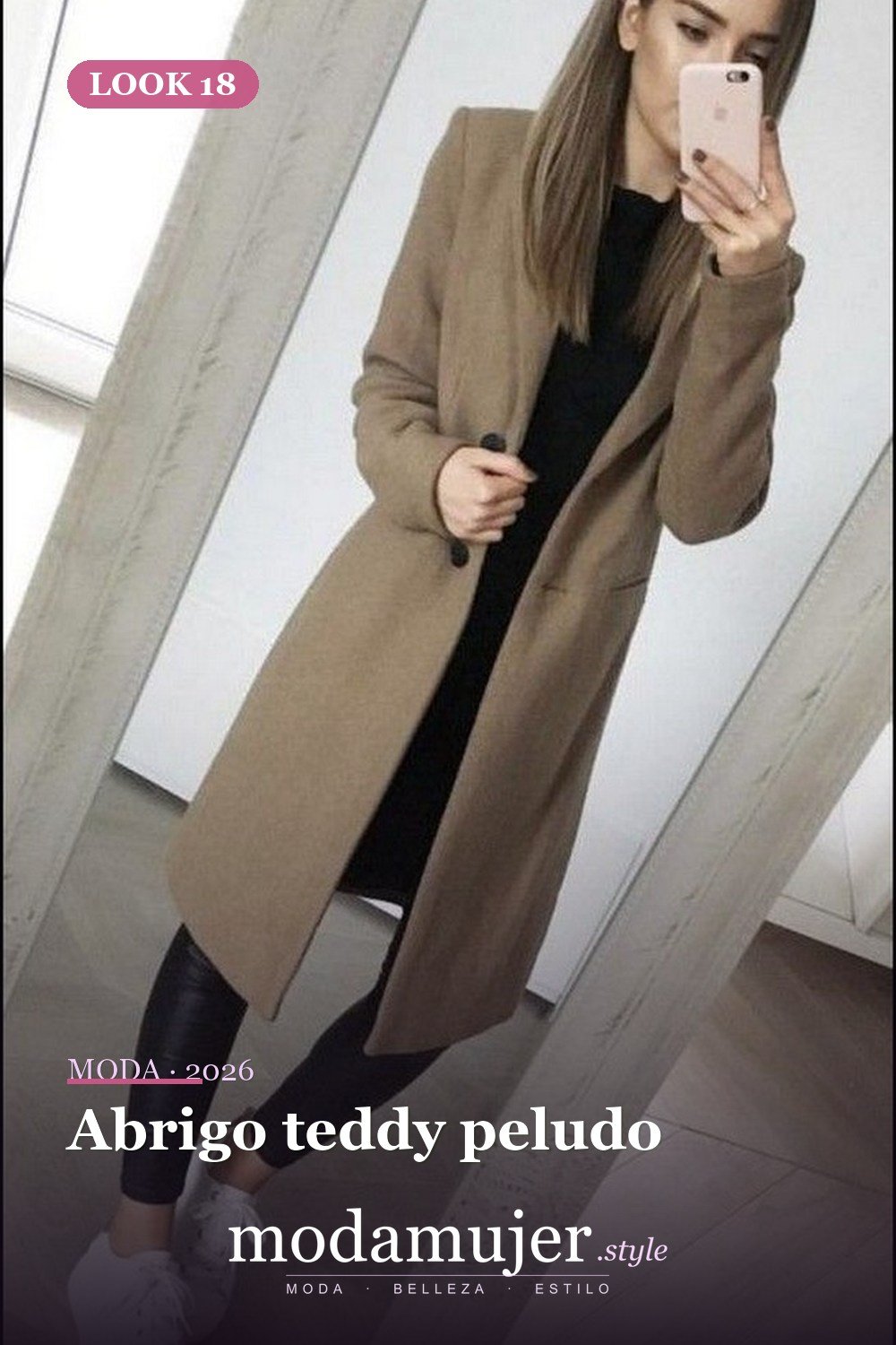 Abrigo teddy peludo — 31 trajes de moda casual de invierno lindos para chica adolescente 2026