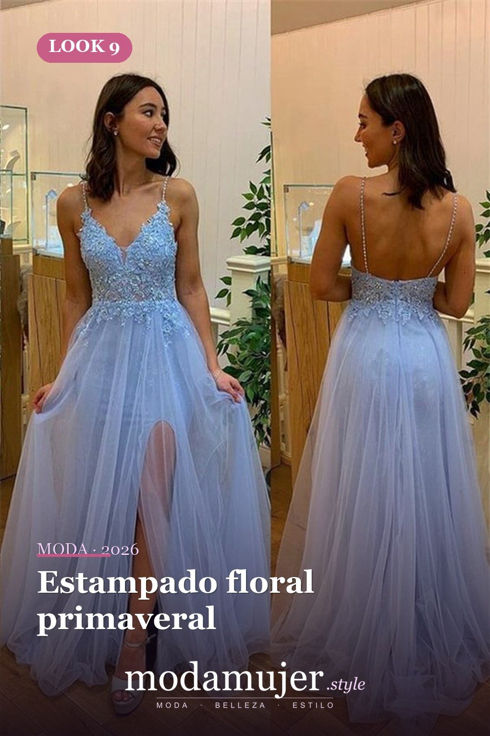 Estampado floral primaveral — 32 vestidos de fiesta de gasa que disfrutarás