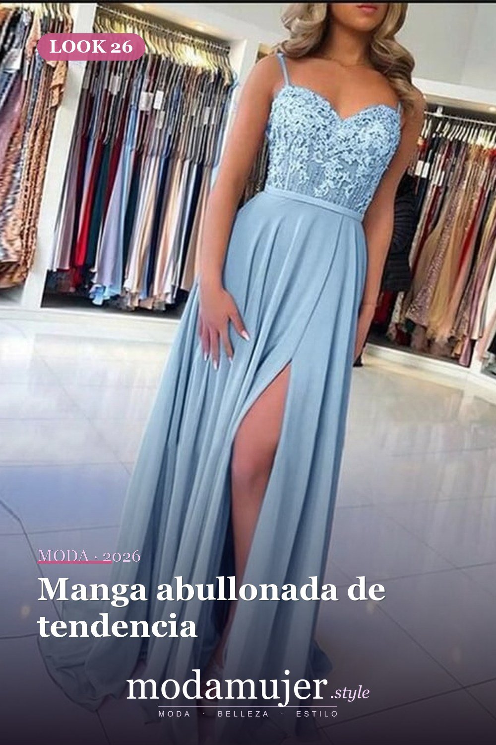 Manga abullonada de tendencia — 32 vestidos de fiesta de gasa que disfrutarás