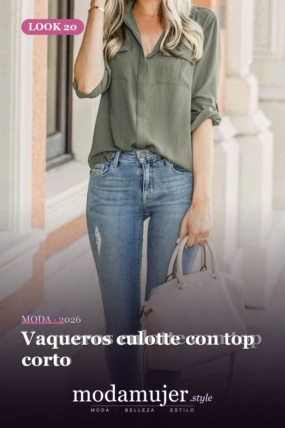 Vaqueros culotte con top corto — 34 conjuntos casuales de verano para mujeres con pantalones vaqueros