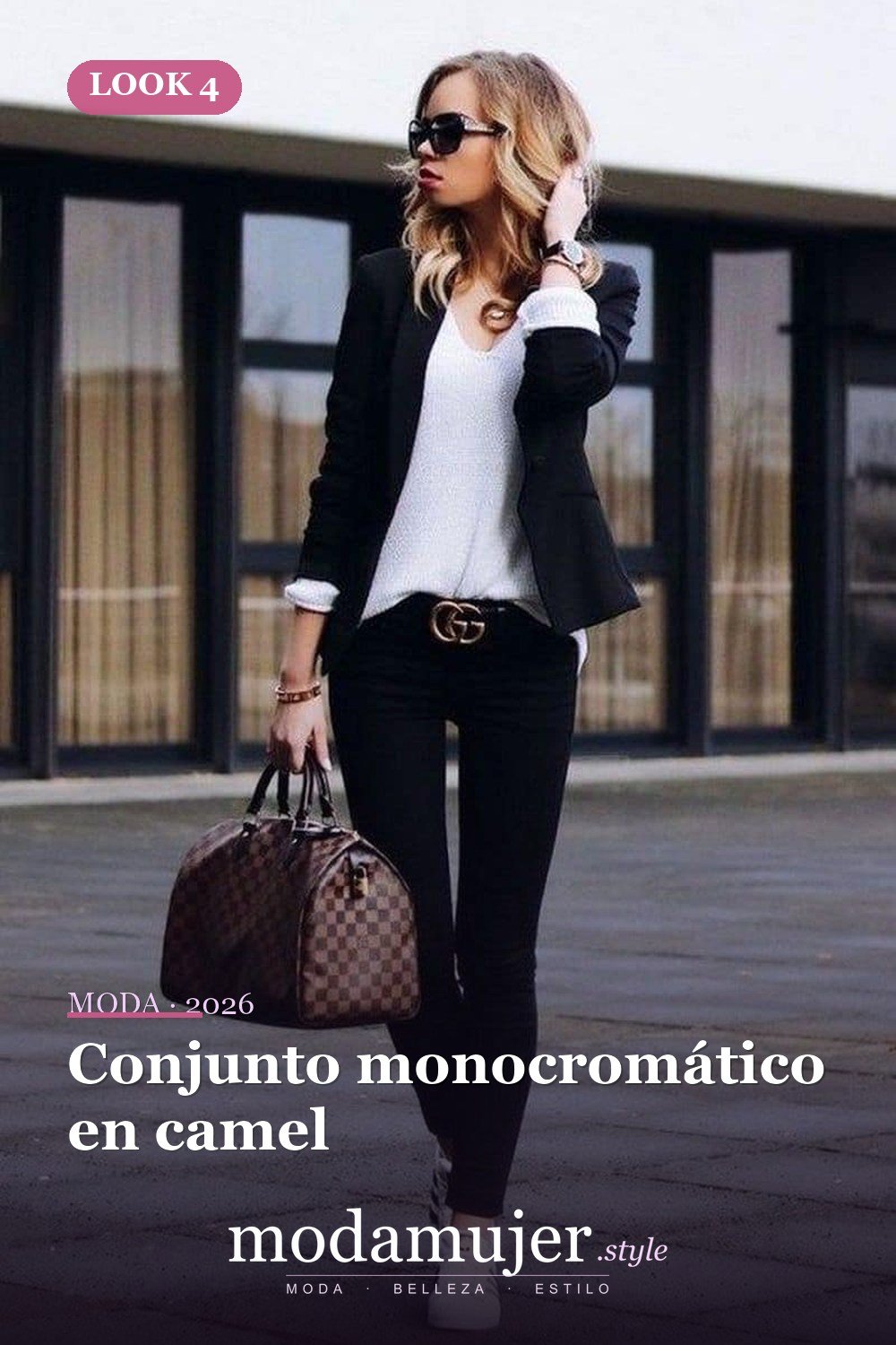 Conjunto monocromático en camel — 34 outfits de oficina cómodos y elegantes para mujer en 2026