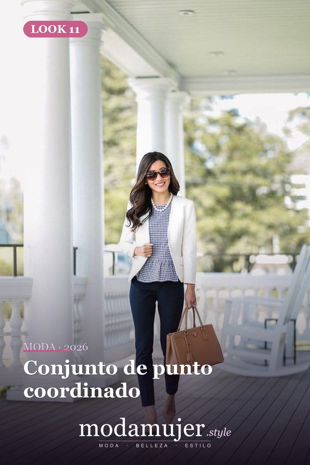 Conjunto de punto coordinado — 34 outfits de oficina cómodos y elegantes para mujer en 2026