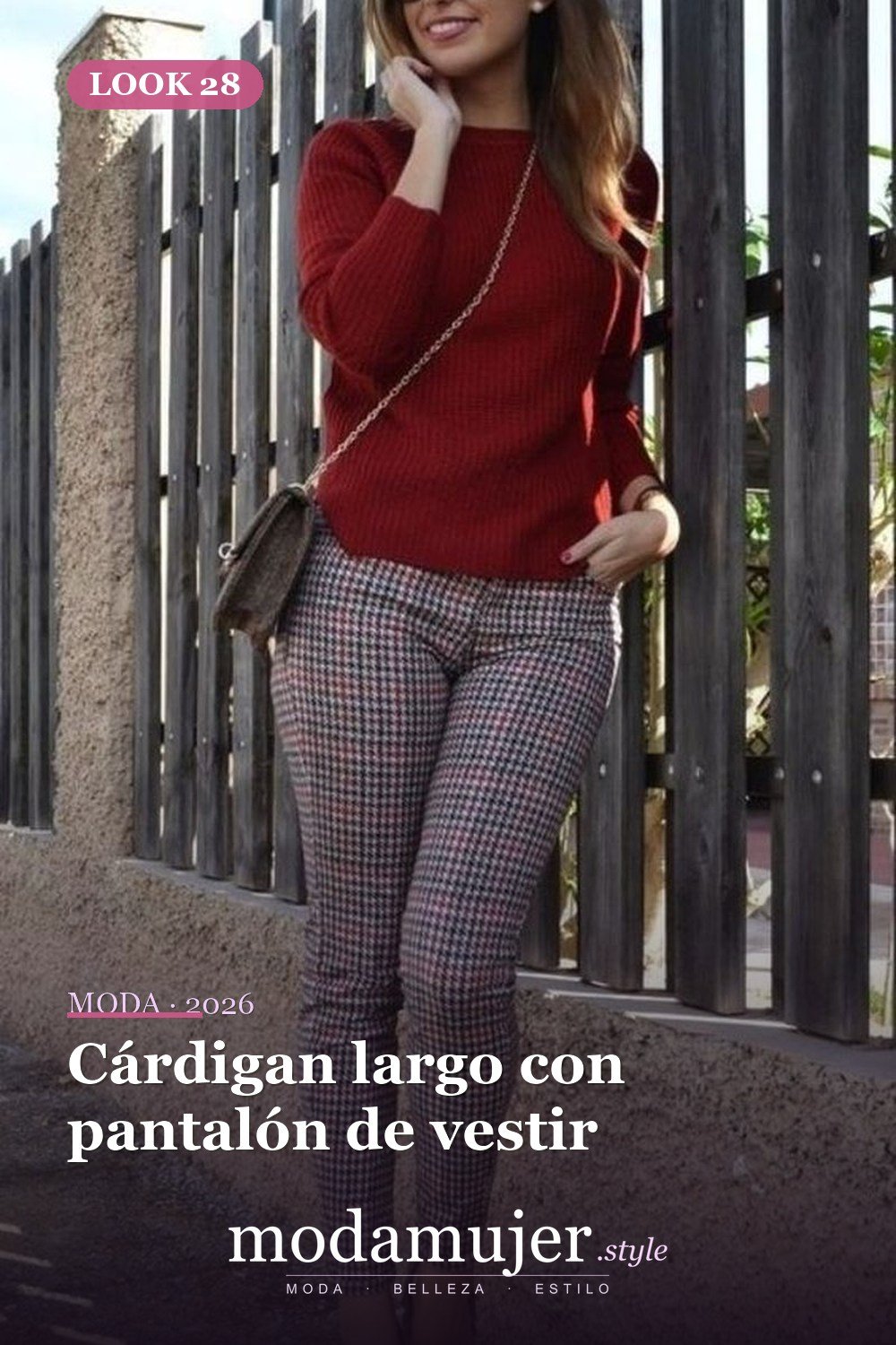 Cárdigan largo con pantalón de vestir — 34 outfits de oficina cómodos y elegantes para mujer en 2026