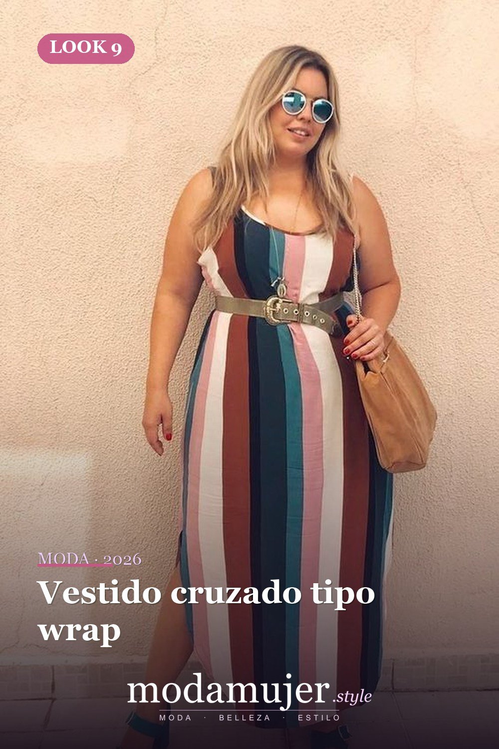 Vestido cruzado tipo wrap — 35 ideas de trajes casuales de primavera para mujeres de talla grande