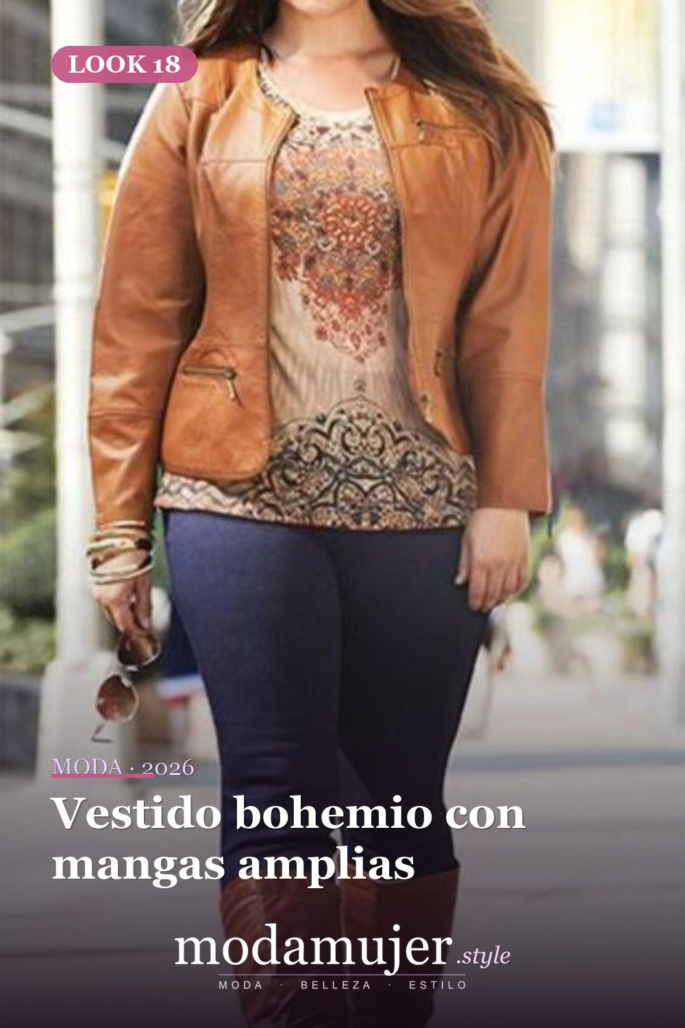 Vestido bohemio con mangas amplias — 35 ideas de trajes casuales de primavera para mujeres de talla grande