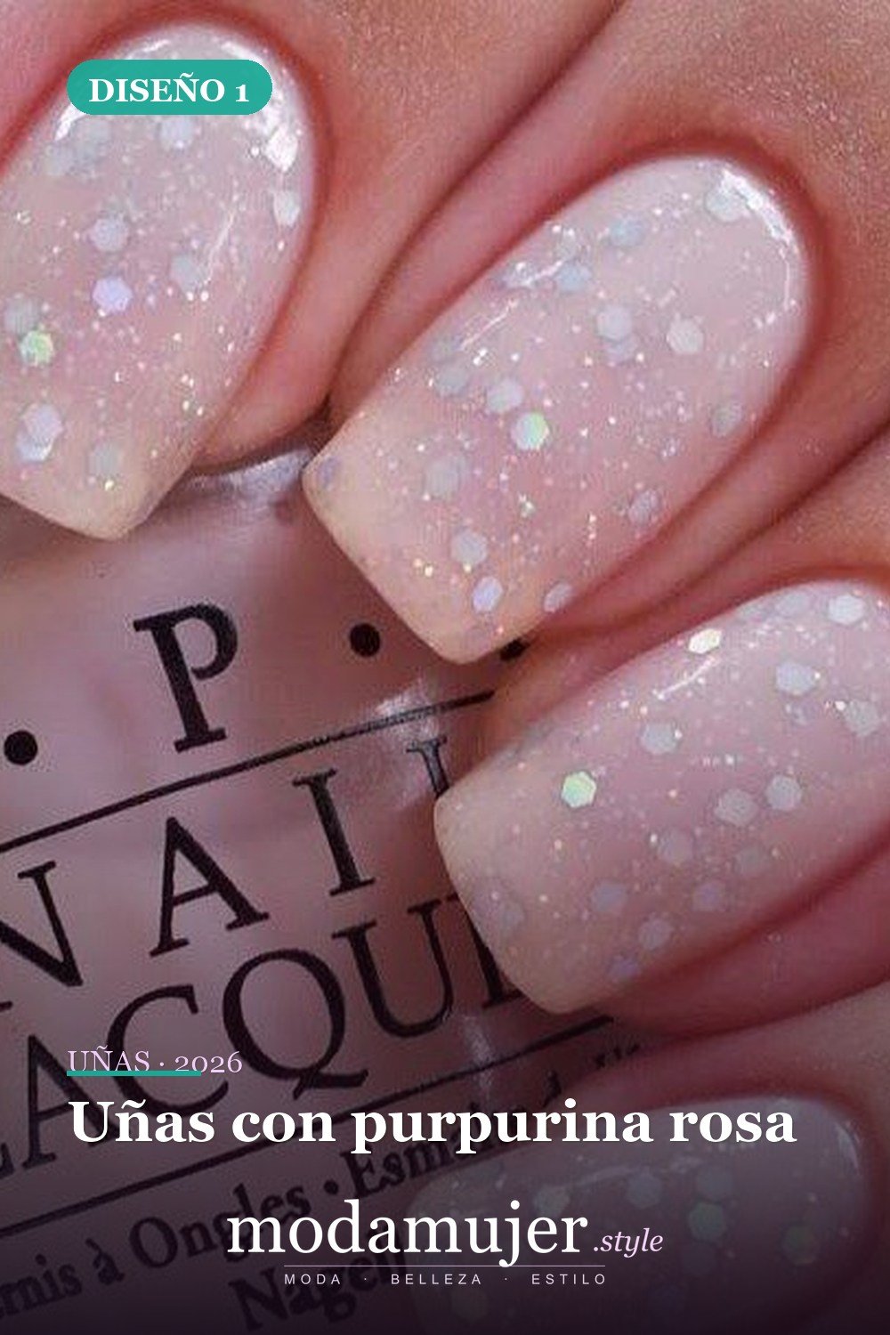 Uñas con purpurina rosa — 35 ideas de uñas de boda glamorosas para 2026: los mejores diseños de novia