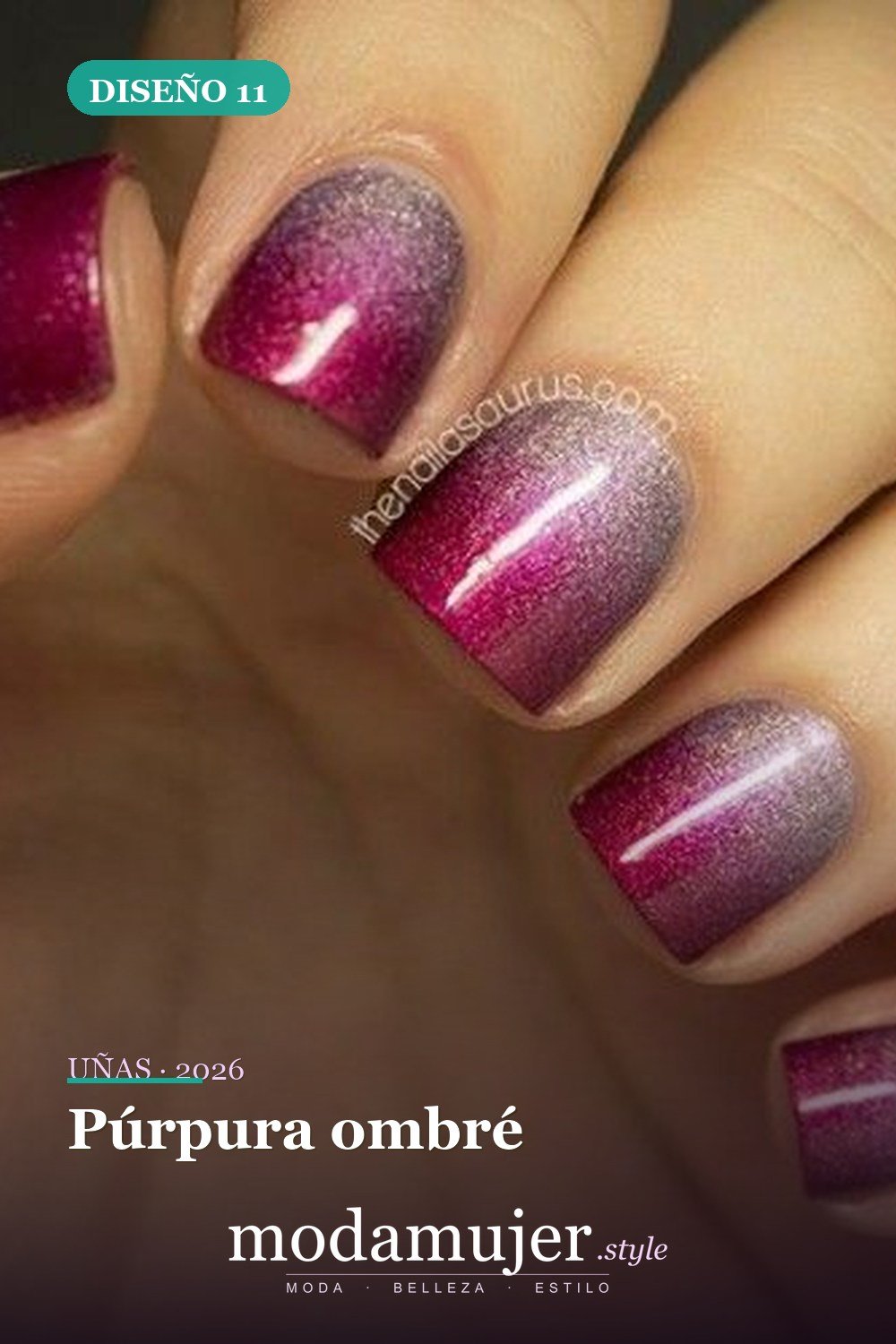 Púrpura ombré — 35 ideas de uñas de boda glamorosas para 2026: los mejores diseños de novia