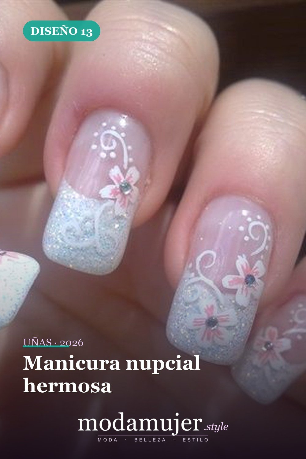 Manicura nupcial hermosa — 35 ideas de uñas de boda glamorosas para 2026: los mejores diseños de novia