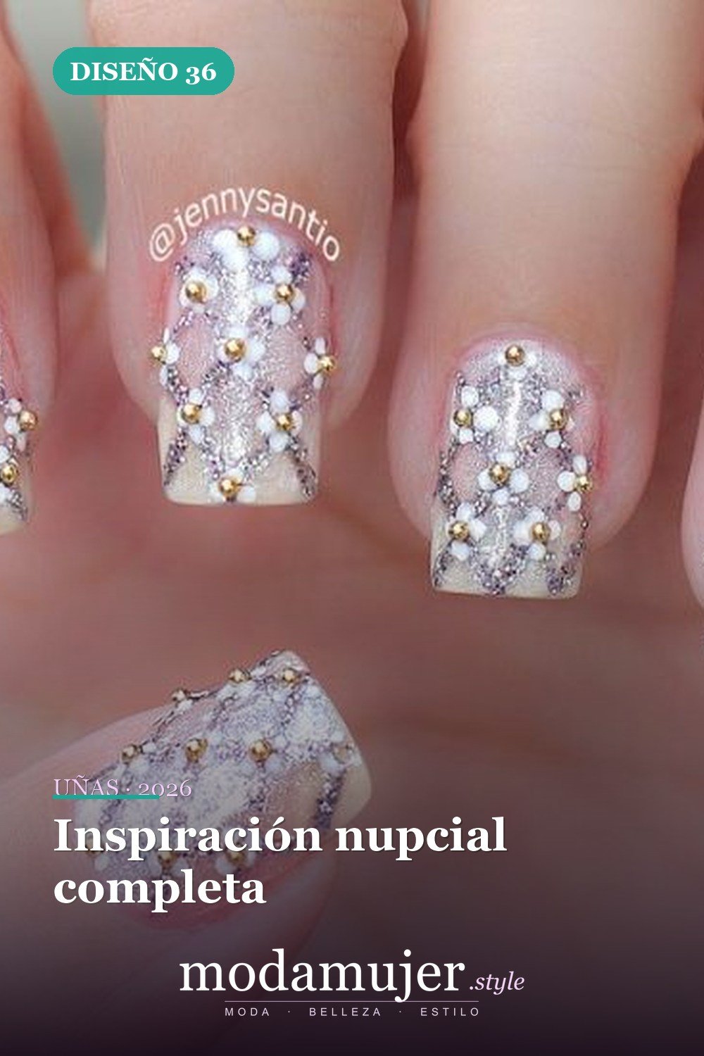 Inspiración nupcial completa — 35 ideas de uñas de boda glamorosas para 2026: los mejores diseños de novia