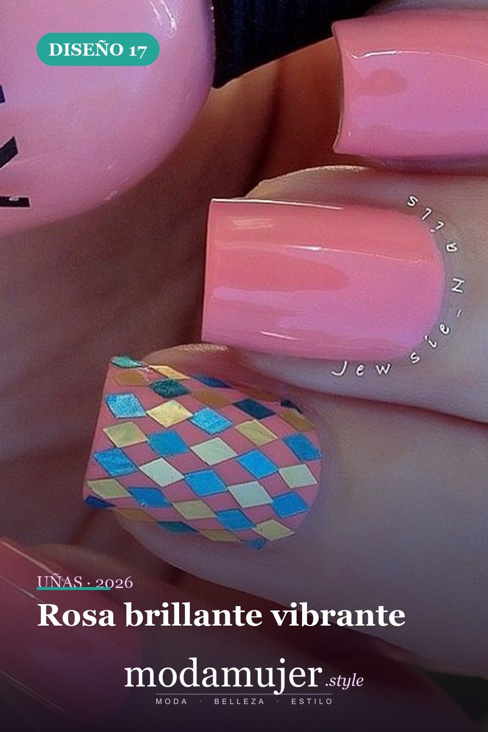 Rosa brillante vibrante — 35 increíbles diseños de uñas con brillo para 2026