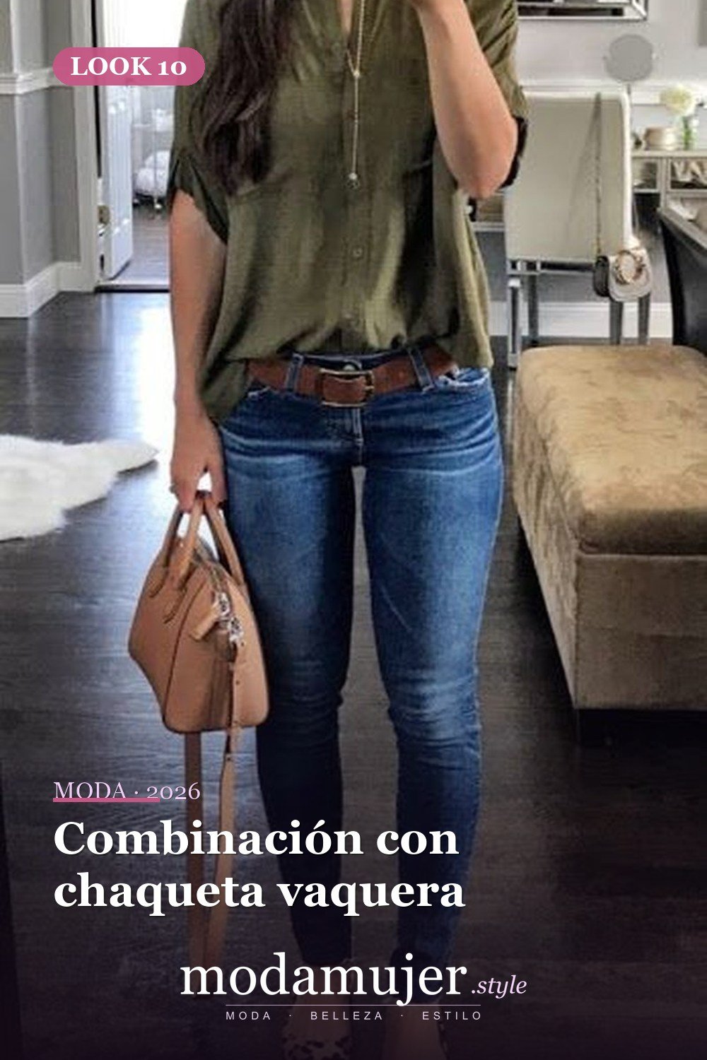 Combinación con chaqueta vaquera — 35 mejores conjuntos casuales de primavera para que las mujeres se vean lindas