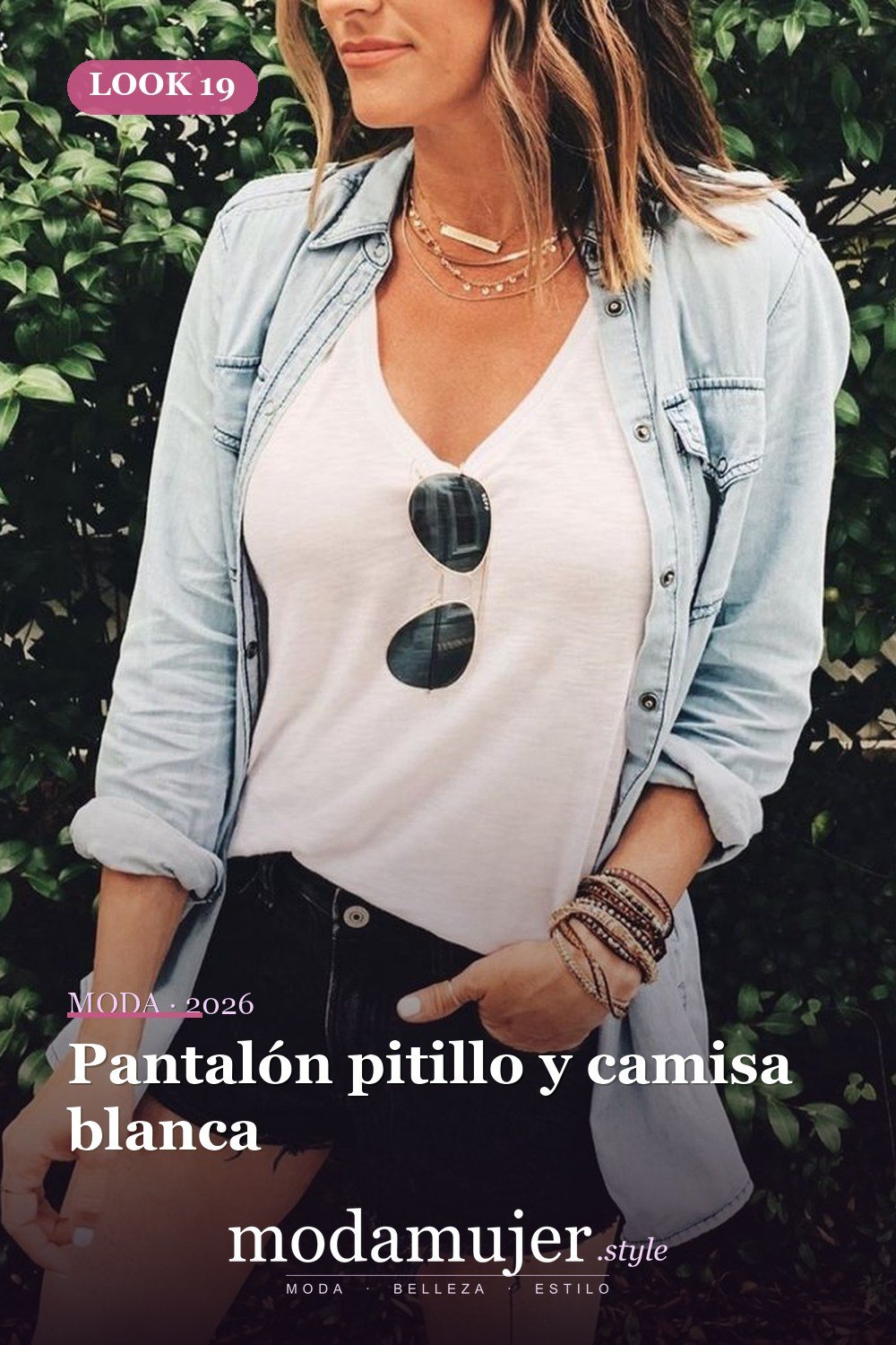 Pantalón pitillo y camisa blanca — 35 mejores conjuntos casuales de primavera para que las mujeres se vean lindas