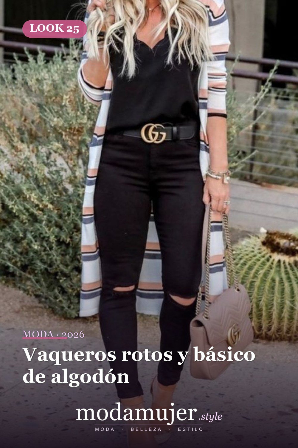 Vaqueros rotos y básico de algodón — 35 mejores conjuntos casuales de primavera para que las mujeres se vean lindas