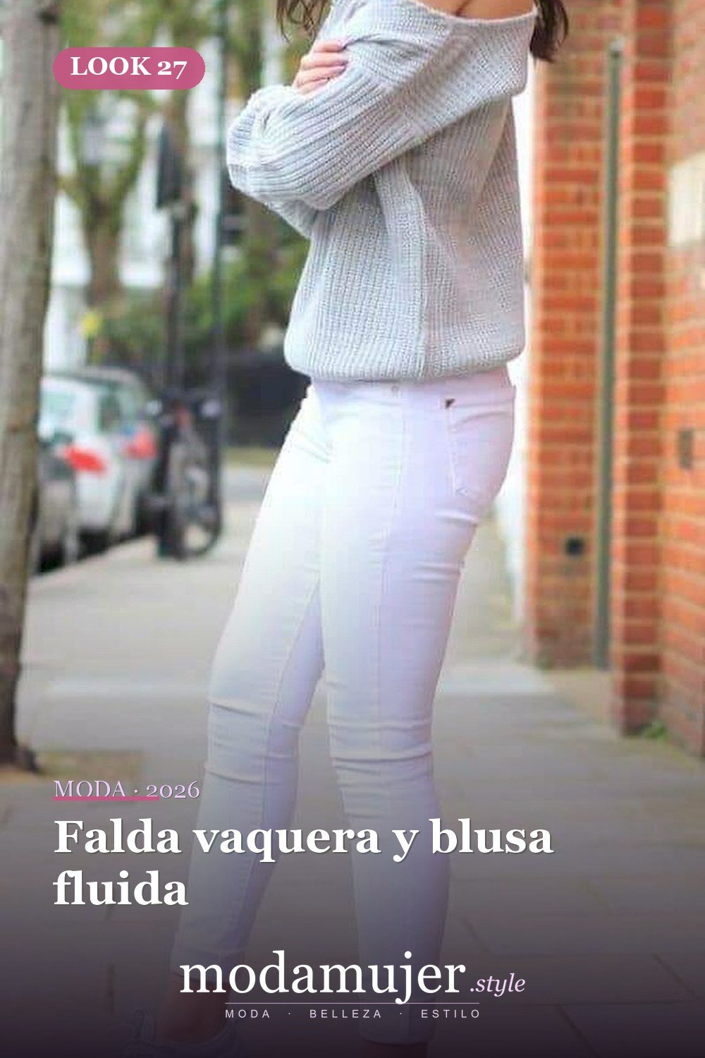 Falda vaquera y blusa fluida — 35 mejores conjuntos casuales de primavera para que las mujeres se vean lindas