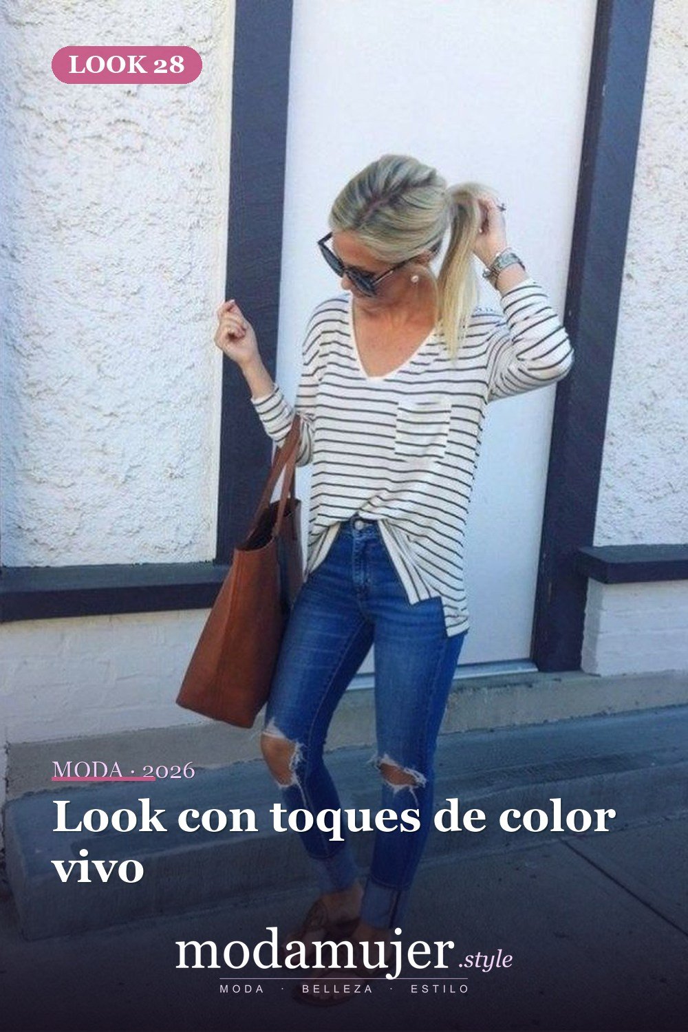 Look con toques de color vivo — 35 mejores conjuntos casuales de primavera para que las mujeres se vean lindas