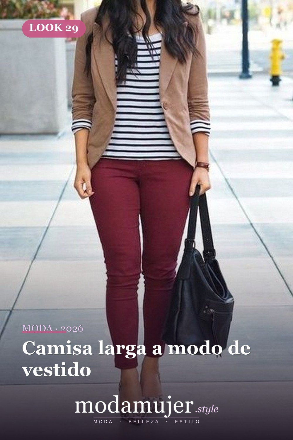 Camisa larga a modo de vestido — 35 mejores conjuntos casuales de primavera para que las mujeres se vean lindas