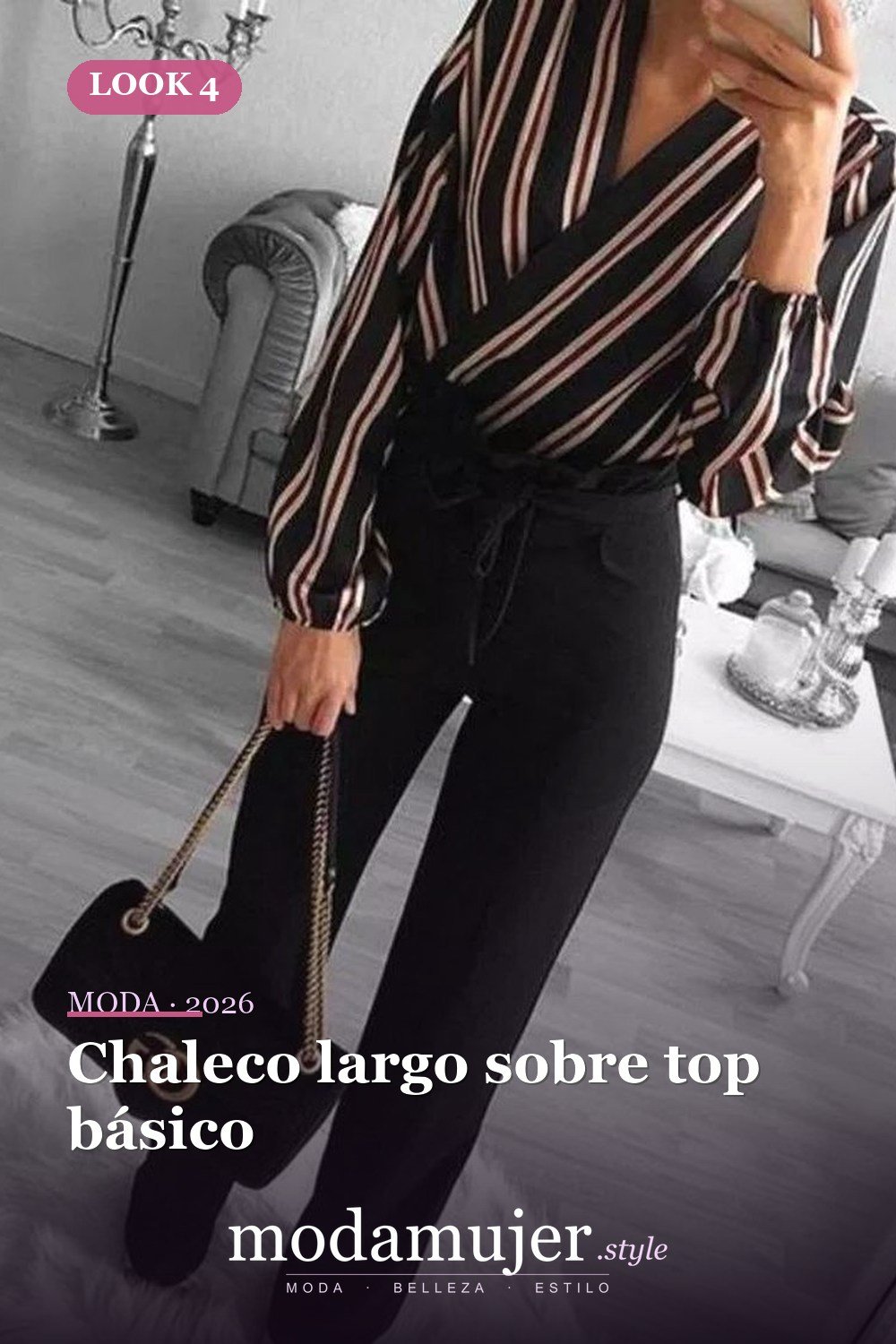 Chaleco largo sobre top básico — 35 ideas de trajes casuales populares este verano