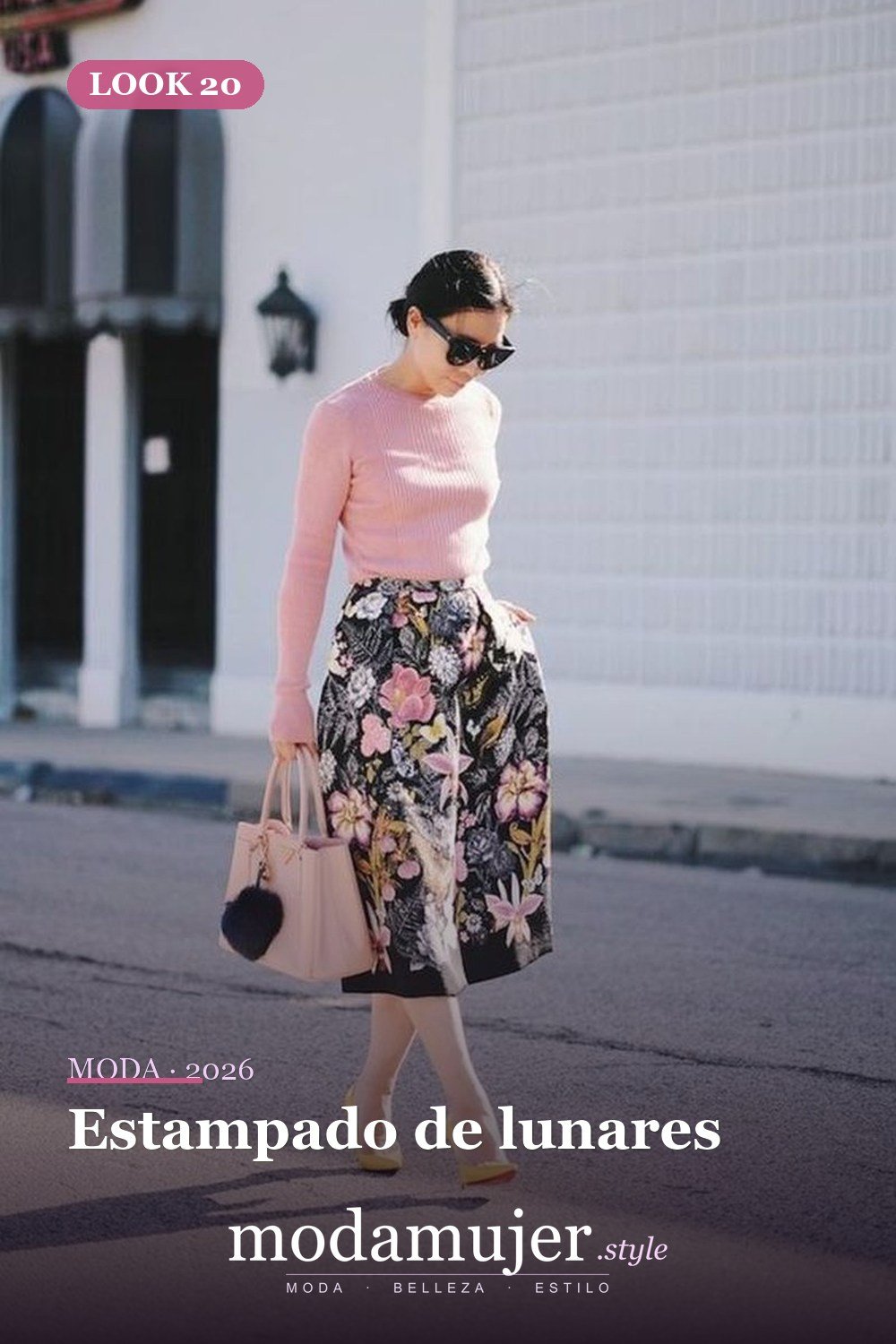 Estampado de lunares — 35 trajes casuales de primavera para mujer con faldas midi