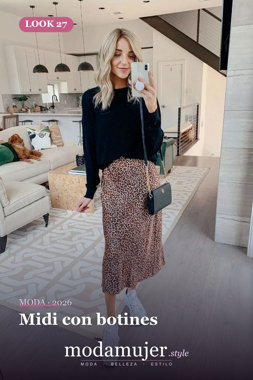 Midi con botines — 35 trajes casuales de primavera para mujer con faldas midi