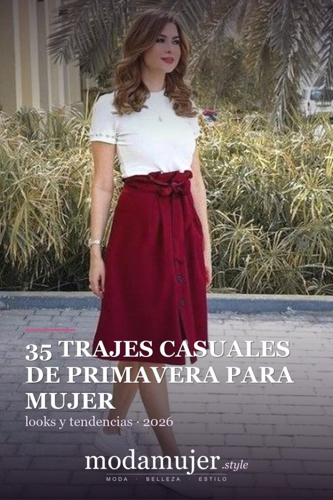 35 trajes casuales de primavera para mujer con faldas midi - ModaMujer