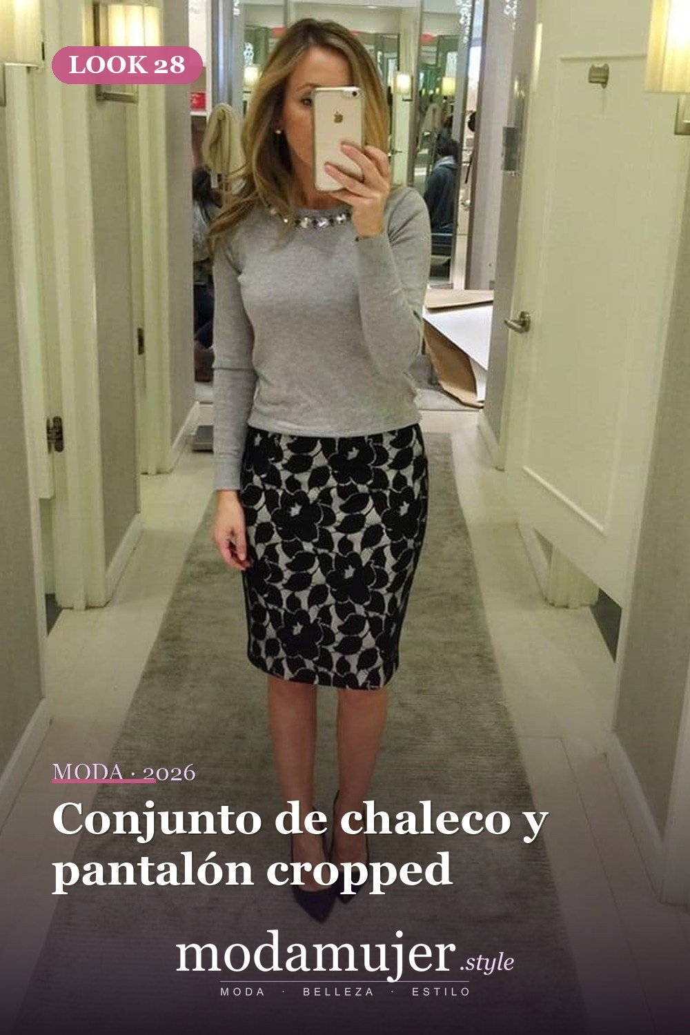 Conjunto de chaleco y pantalón cropped — 35 trajes de oficina profesionales y elegantes para mujeres