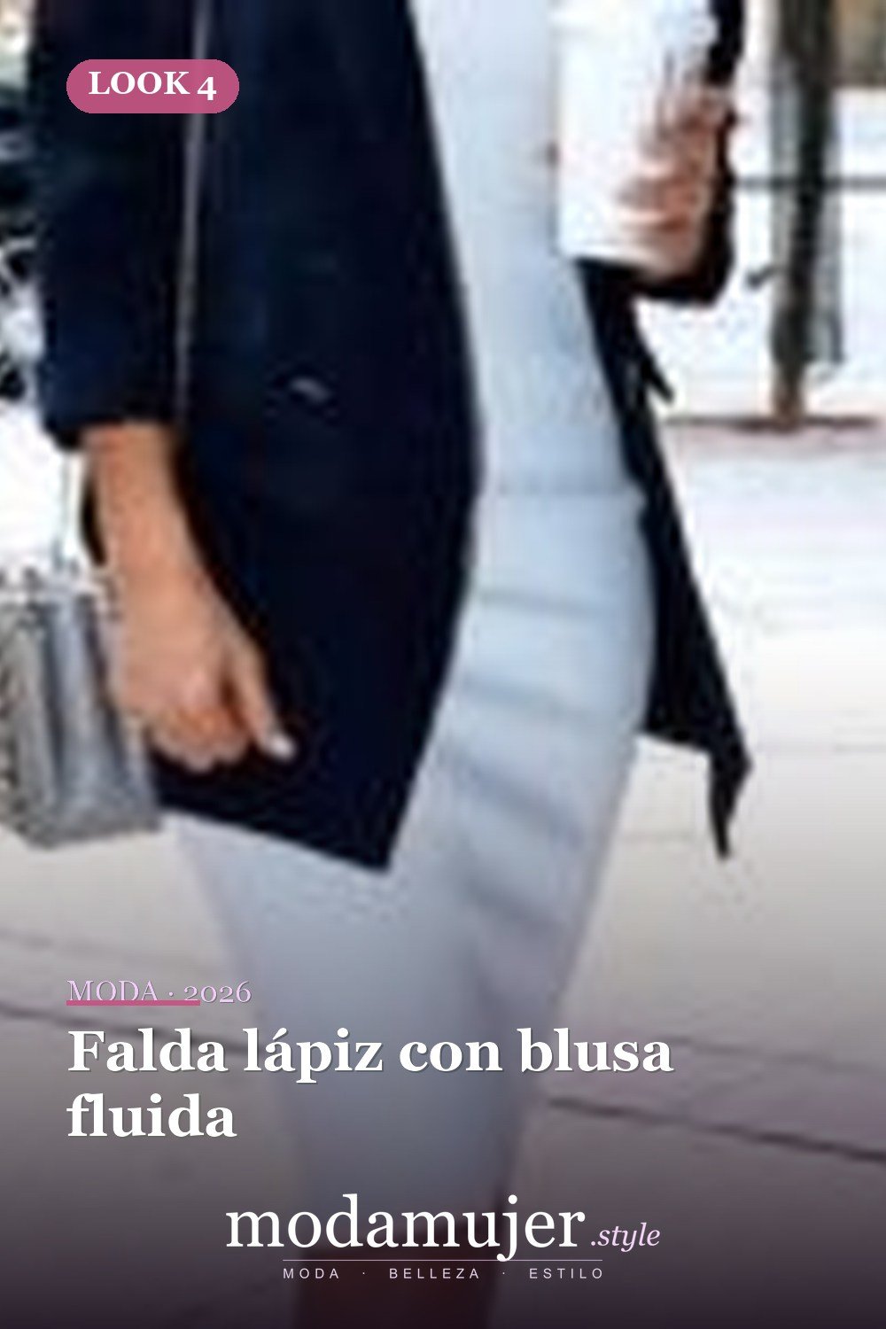 Falda lápiz con blusa fluida — 35 trajes de trabajo profesionales de verano para mujeres profesionales