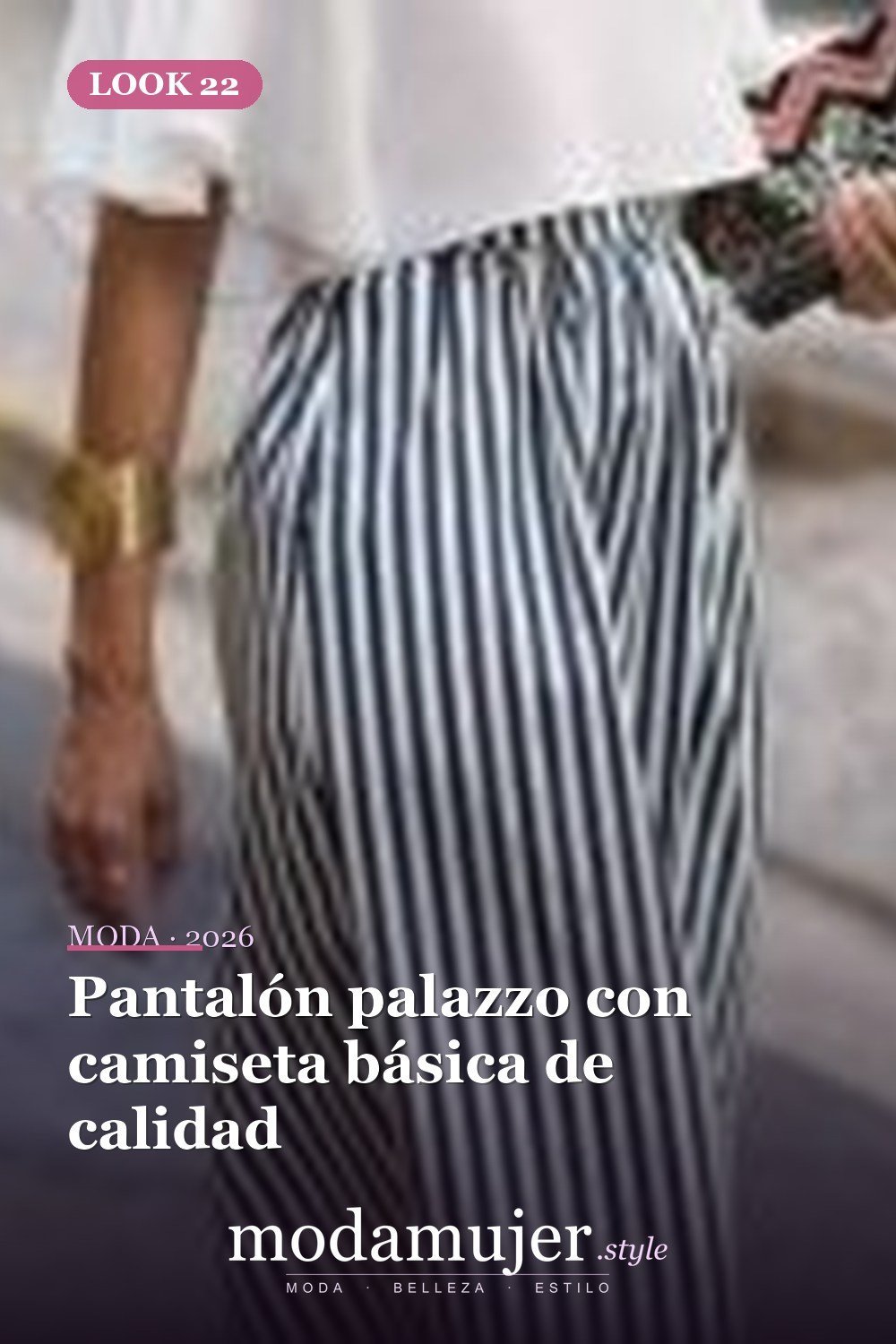 Pantalón palazzo con camiseta básica de calidad — 35 trajes de trabajo profesionales de verano para mujeres profesionales