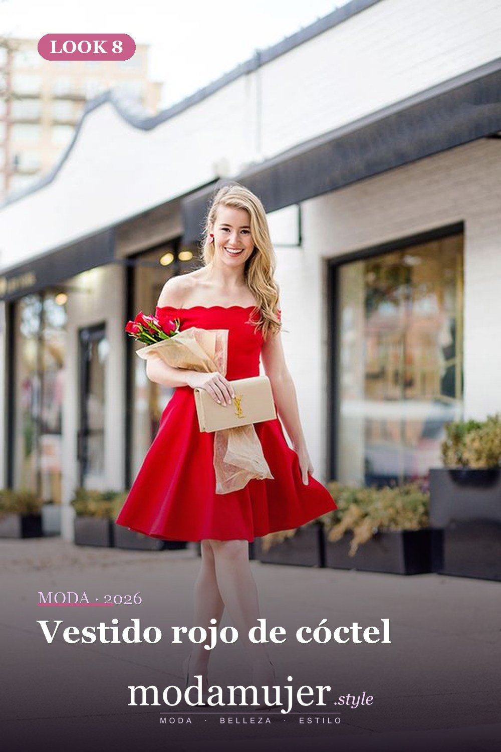 Vestido rojo de cóctel — 35 trajes rojos para usar antes de los 30