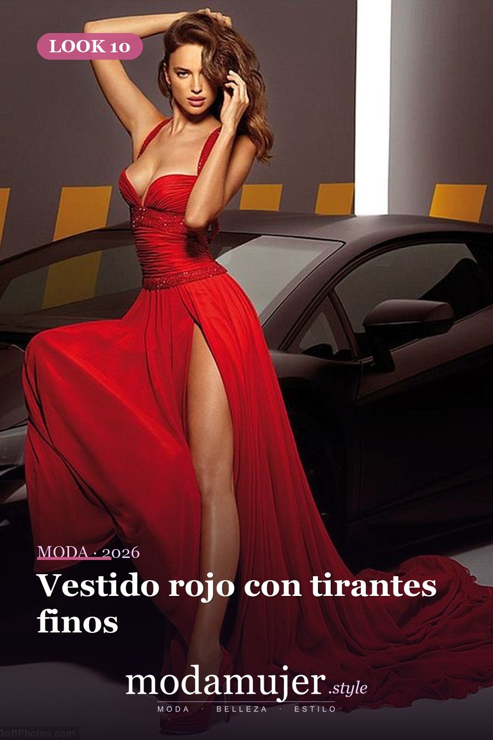 Vestido rojo con tirantes finos — 35 trajes rojos para usar antes de los 30