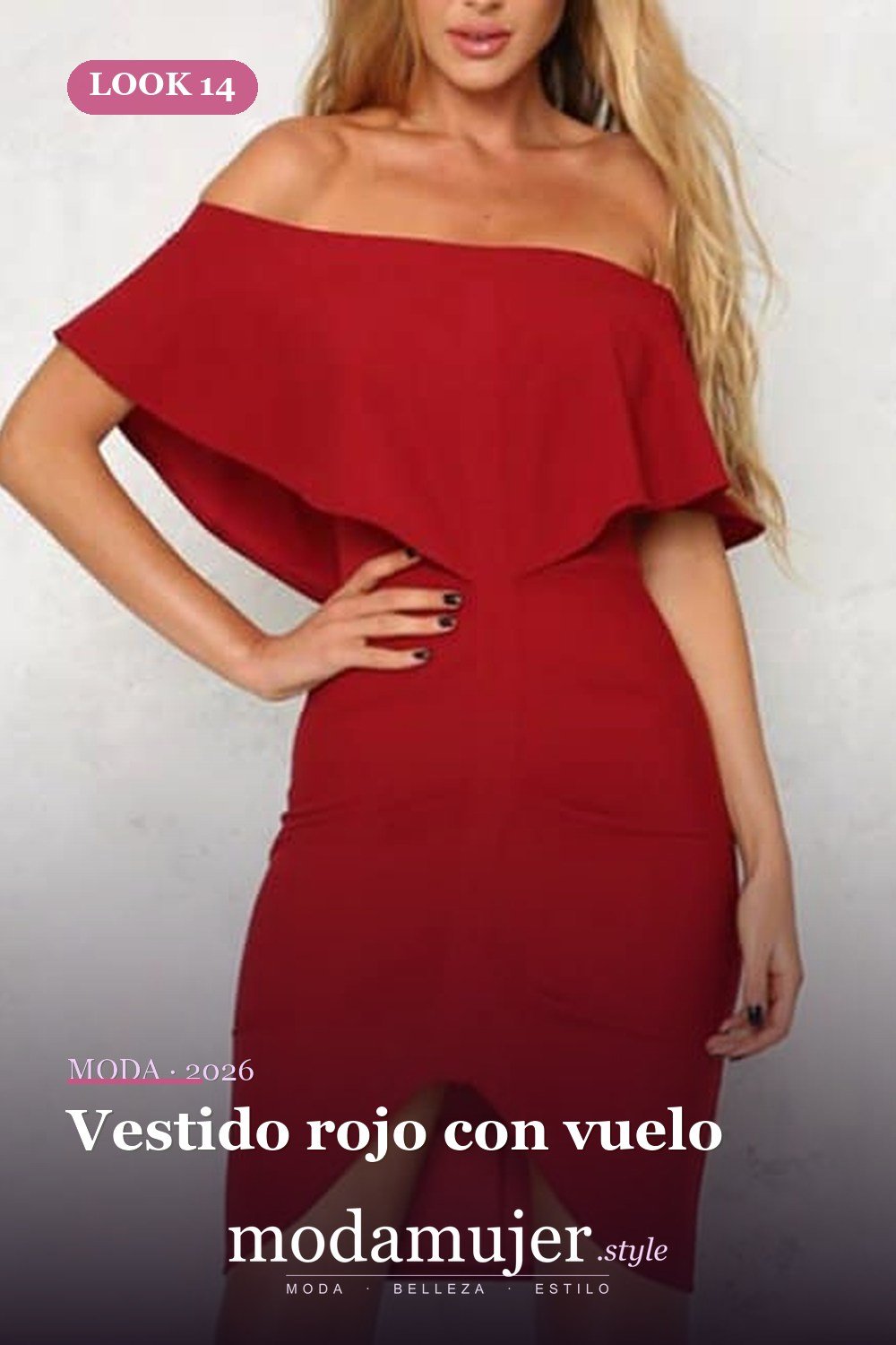 Vestido rojo con vuelo — 35 trajes rojos para usar antes de los 30