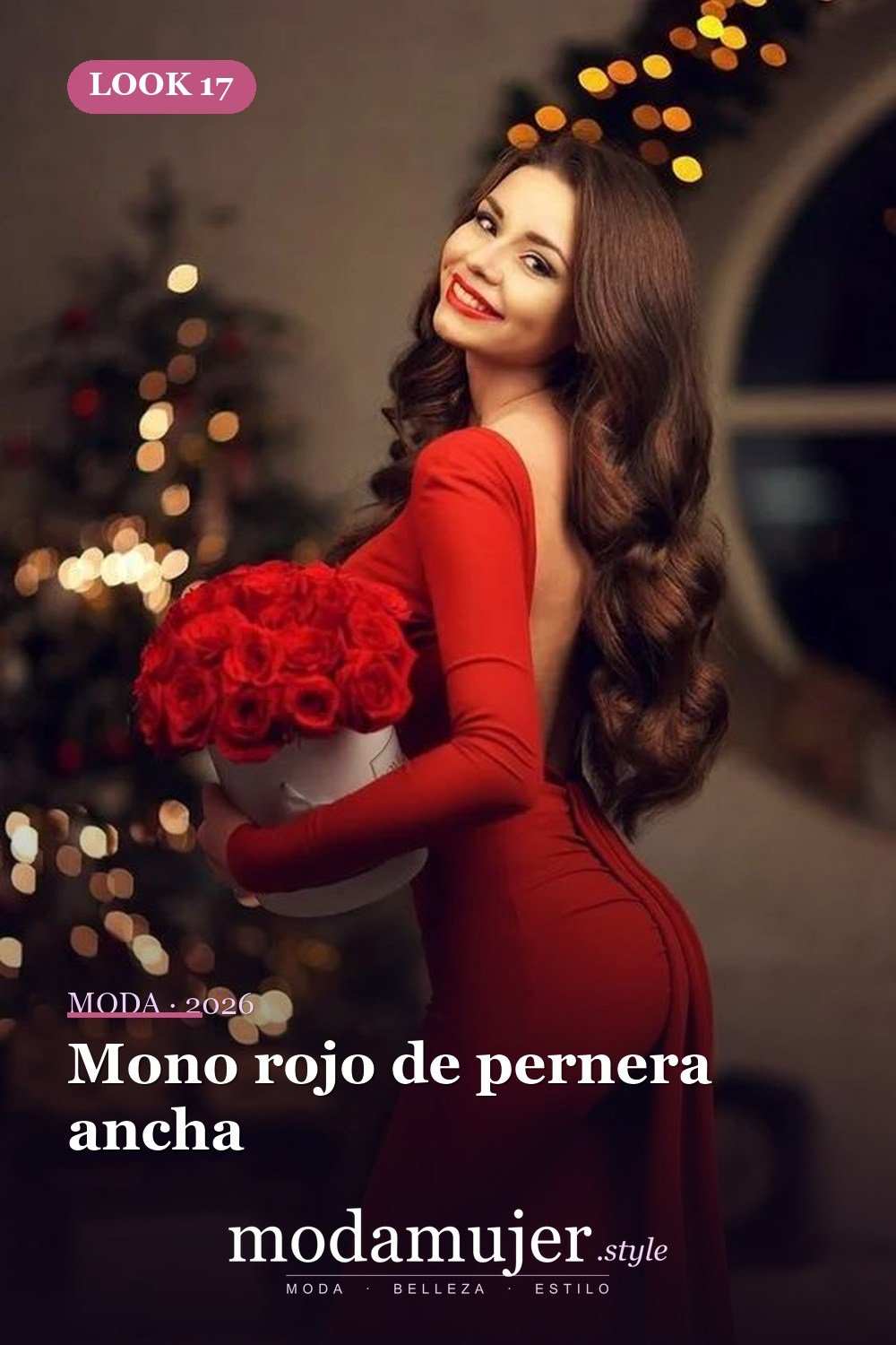 Mono rojo de pernera ancha — 35 trajes rojos para usar antes de los 30
