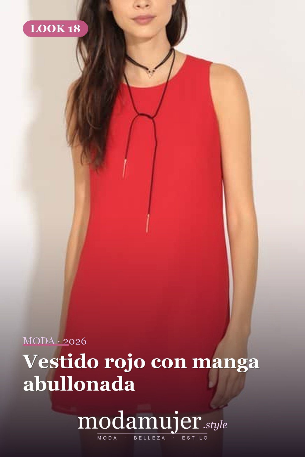 Vestido rojo con manga abullonada — 35 trajes rojos para usar antes de los 30