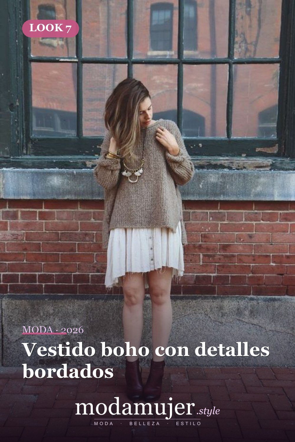 Vestido boho con detalles bordados — 35 vestidos casuales de verano para mujeres