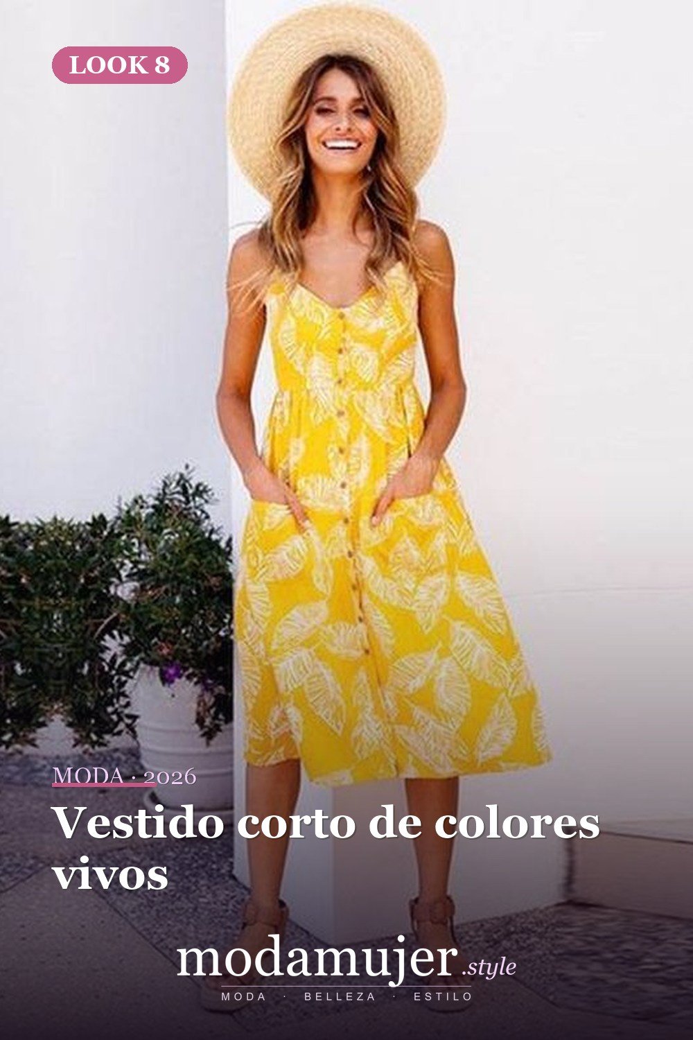 Vestido corto de colores vivos — 35 vestidos casuales de verano para mujeres