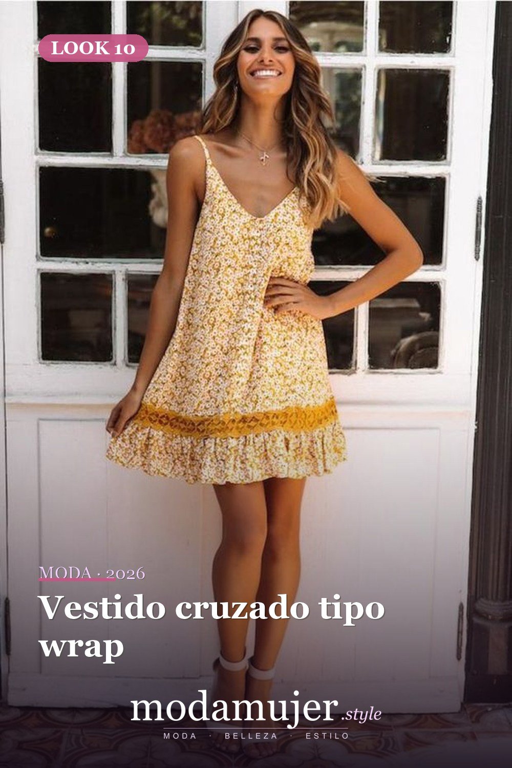 Vestido cruzado tipo wrap — 35 vestidos casuales de verano para mujeres