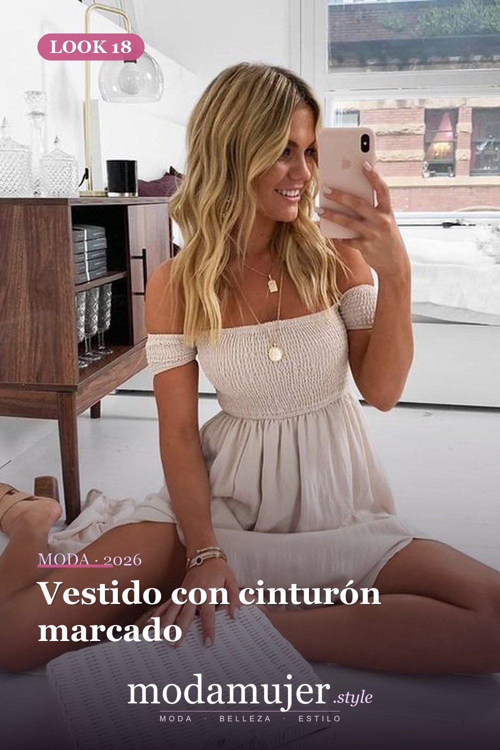 Vestido con cinturón marcado — 35 vestidos casuales de verano para mujeres