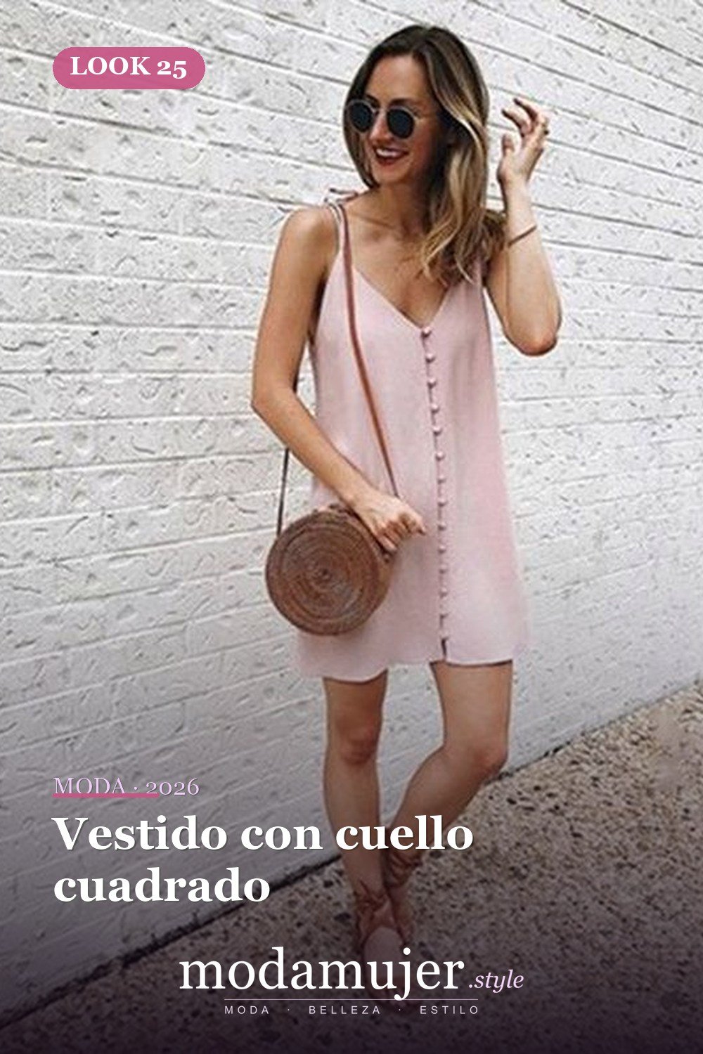 Vestido con cuello cuadrado — 35 vestidos casuales de verano para mujeres