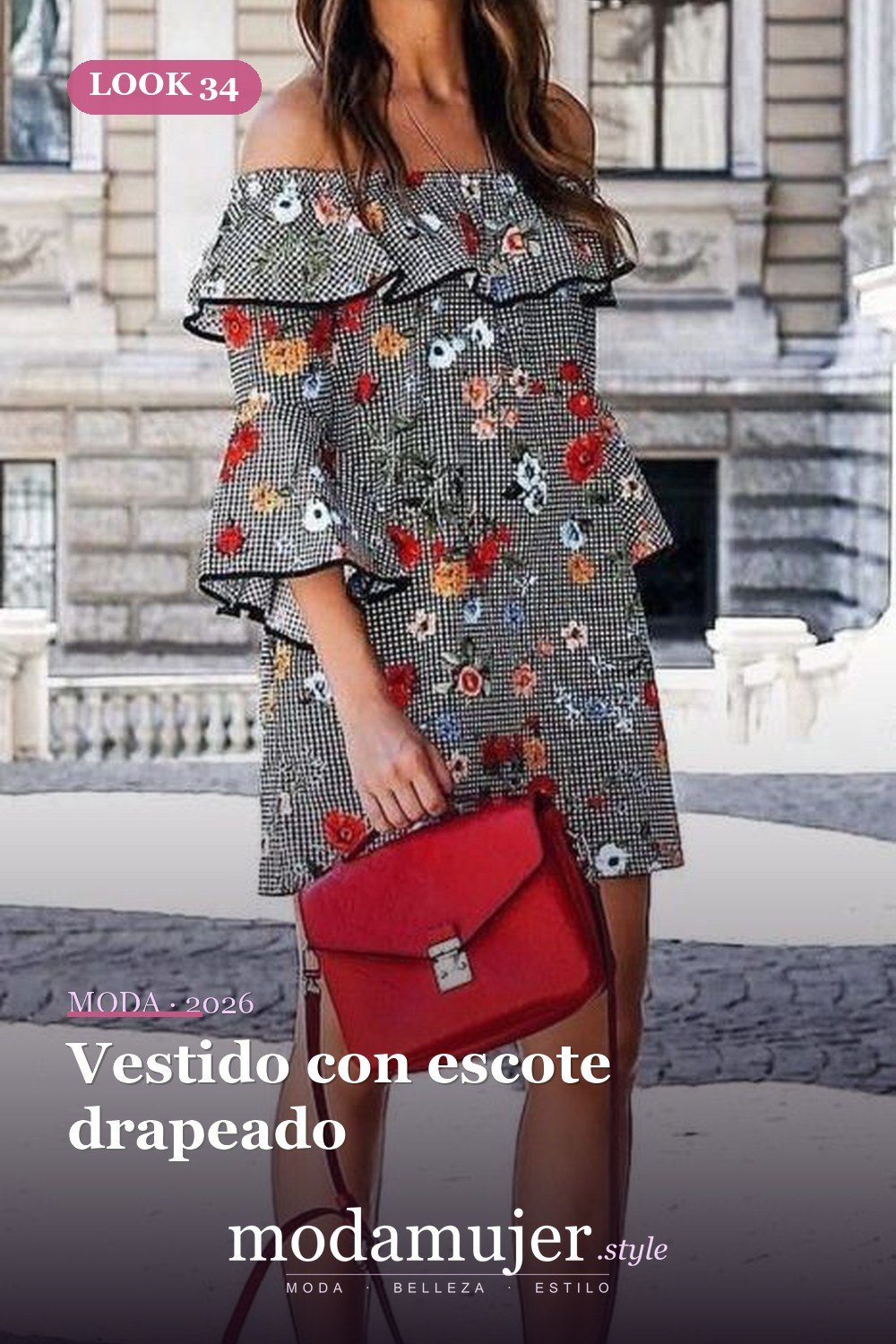 Vestido con escote drapeado — 35 vestidos casuales de verano para mujeres