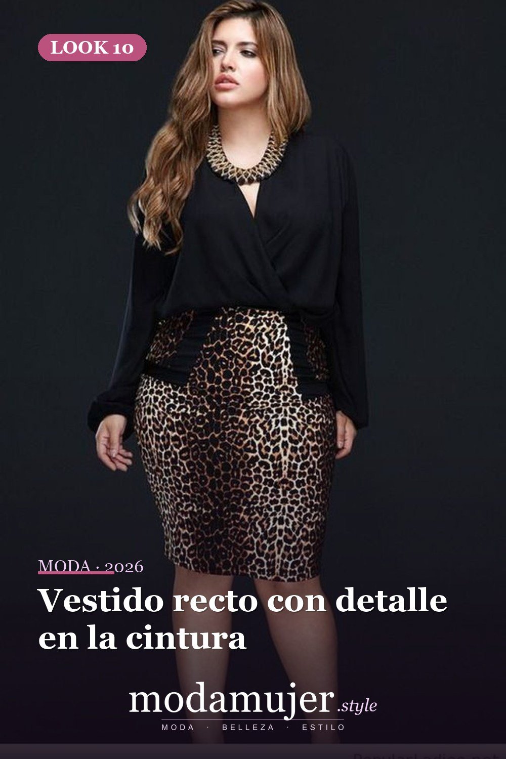 Vestido recto con detalle en la cintura — 36 ideas de atuendos de trabajo profesional para mujeres de talla grande